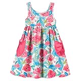 Vieille Little Girls Sleeveless Dress Cute Summer Sundress with Pocket 2-7 Years