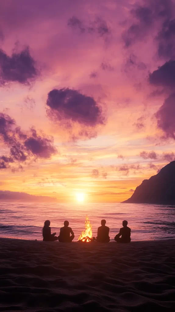 beach bonfire at sunset captions for instagram