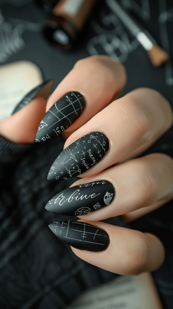 nails to look like black chalkboards