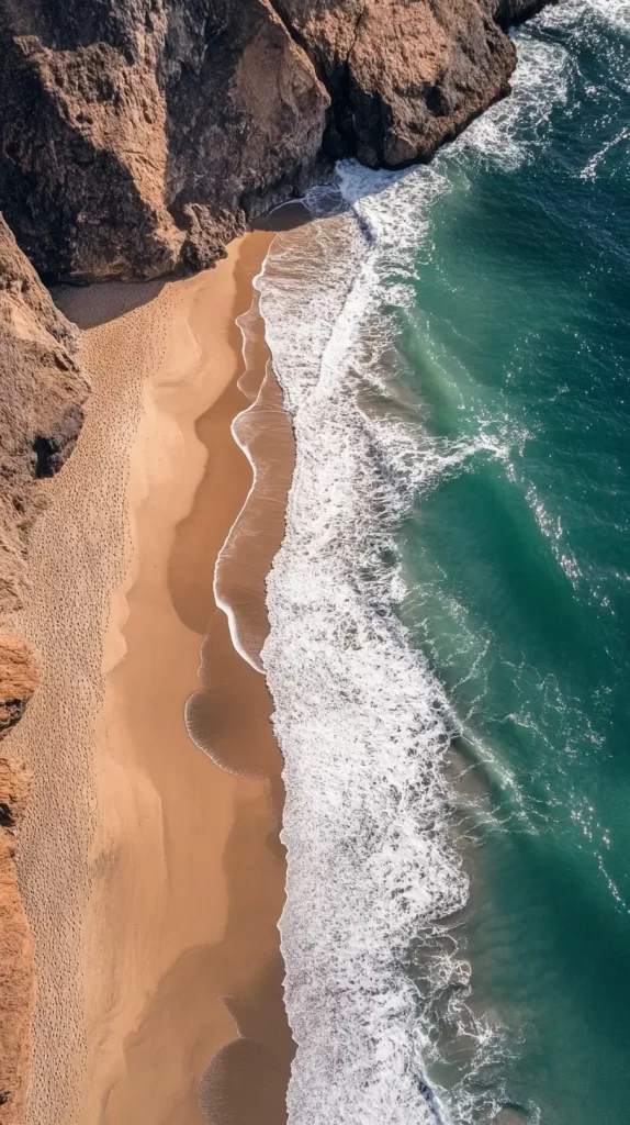 overhead view of the beach