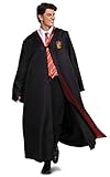 Harry Potter Robe, Deluxe Wizarding World Hogwarts House Themed Robes for Adults, Movie Quality Dress Up Costume Accessory