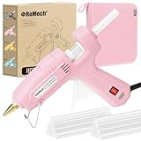 ROMECH Full Size Hot Glue Gun with 60/100W Dual Power and 21 Hot Glue Sticks (7/16"), Fast Preheating Heavy Duty Industrial Gluegun with Storage Case for Crafting, DIY and Repairs (Pink)