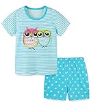 Bumeex Toddler Girls Summer Outfit Cotton Top and Shorts Clothing Set