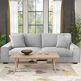 DOPEDIO Modern Living Room Chenille Recliner Sofa Small Sofa,loveseat Sofa,Removable Sofa Cover Space Spring Cushions and Solid Wood Frame, Easy to Install (71.25inch，Light Gray)