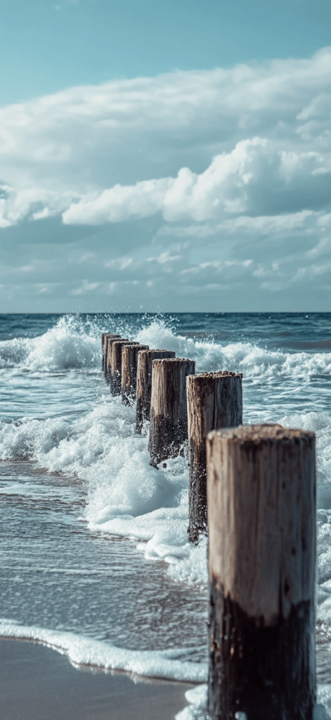 wooden pier heading into the ocean