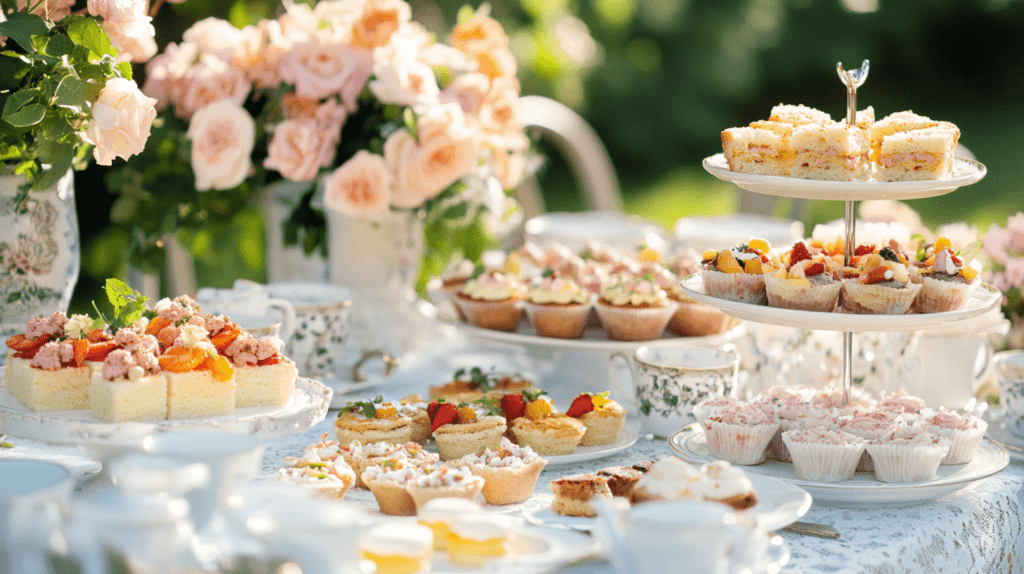 tea party foods set on a table