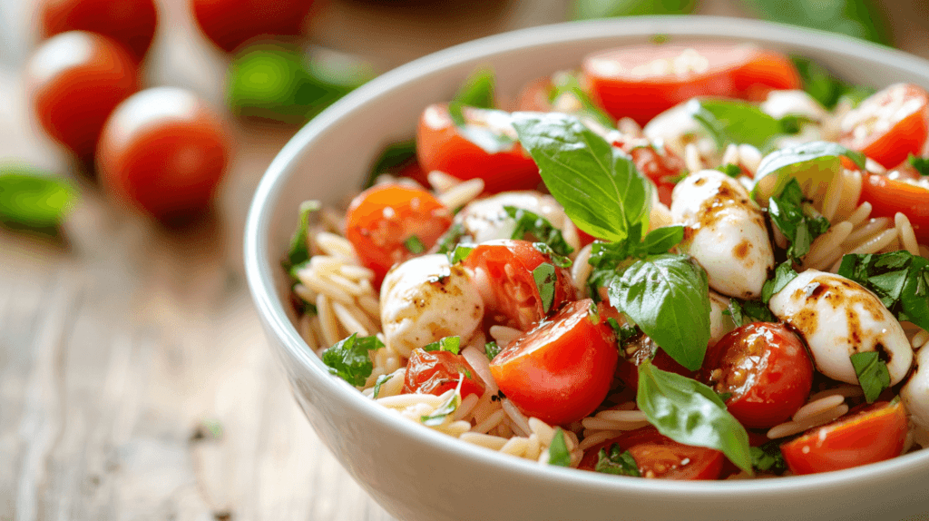 caprese orzo salad