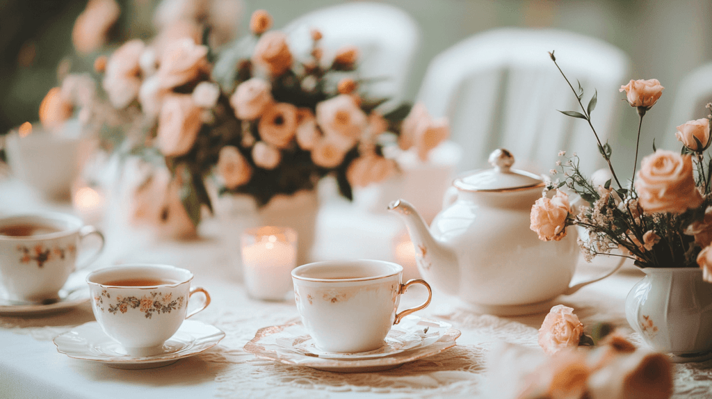 cozy tea party table set