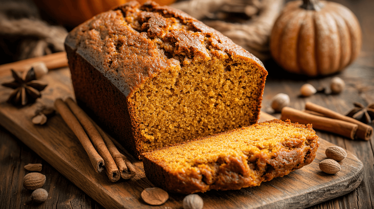 loaf of pumpkin bread