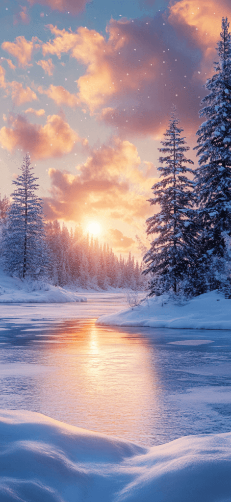 pastel winter scene