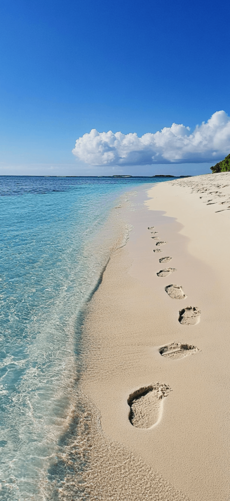 footprints on the beach