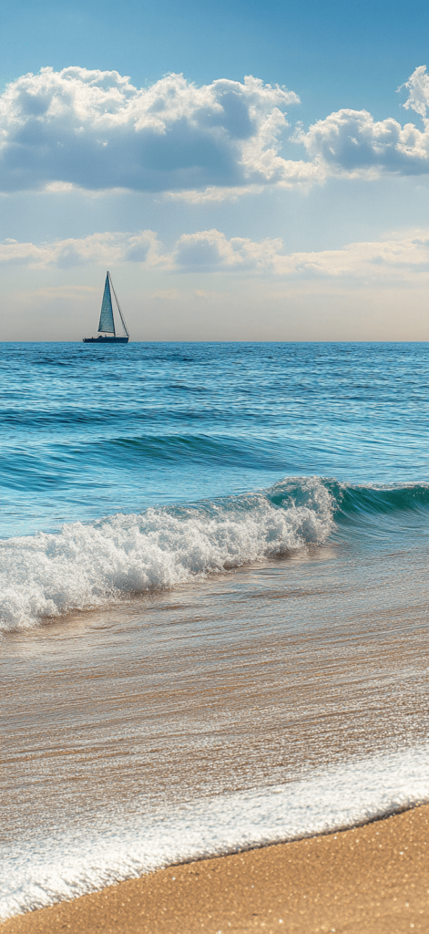 sailboat in the water at the beach