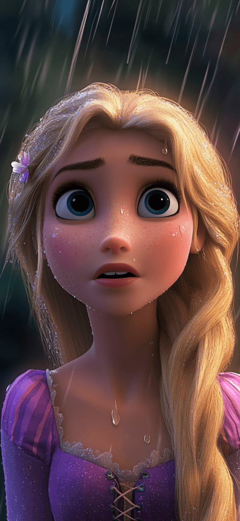 Rapunzel crying in the rain; Disney wallpaper