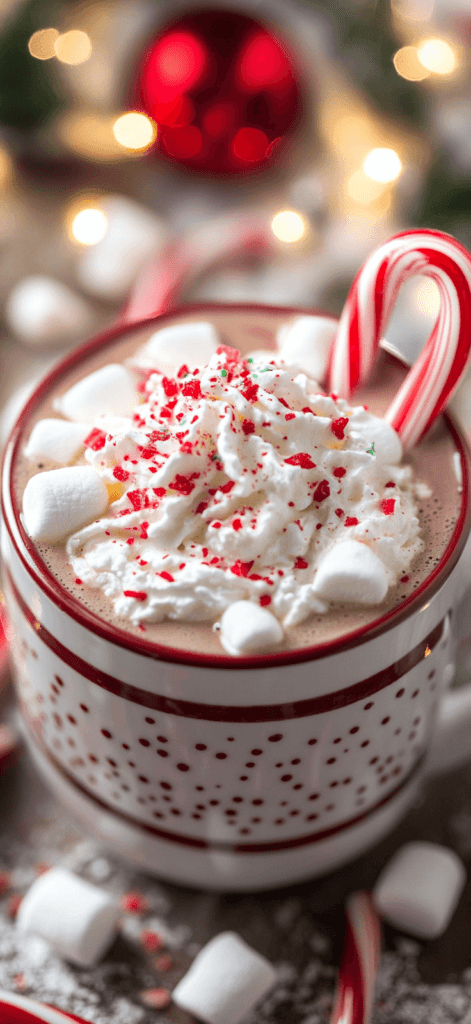 peppermint hot chocolate cup; Christmas wallpaper