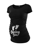 Decrum Womens Black Maternity T Shirt - Pregnancy Shirts [40022012-AK] | Black, S