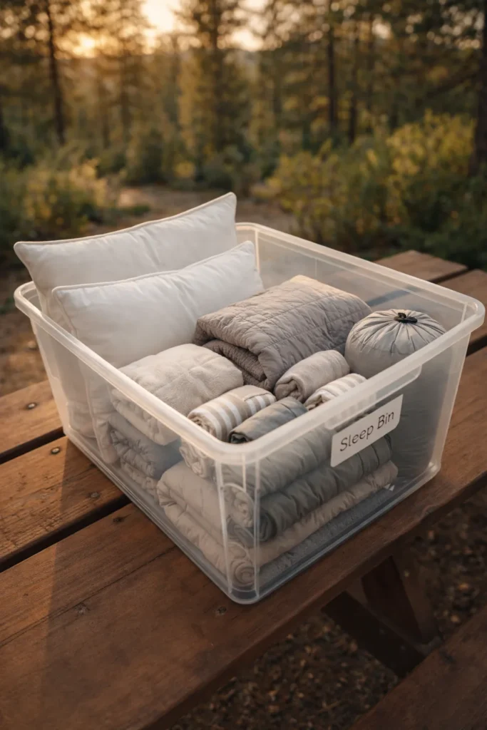 sleeping bin plastic tote