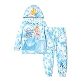 Disney Princess Toddler Girl Outfit Cinderella Girls Clothes Long Sleeve Hoodies and Pant Clothing Sets Fall Casual Pullover Dailywear Tracksuit Blue 9-10T