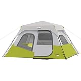 CORE 6 Person Instant Cabin Tent | Pop Up Tent with Easy 60 Second Camp Setup for Family Camping | Included Hanging Organizer for Outdoor Camp Accessories | Portable Tent for Camping with Carry Bag