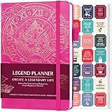 Legend Planner – Weekly & Monthly Life Planner to Hit Your Goals & Live Happier. Organizer Notebook & Productivity Journal. A5 (Hot Pink)