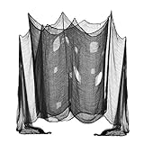 DealKits (48 x 240 in.) Halloween Creepy Cloth, Spooky Giant Cheese Cloth Tapestry for Halloween Party Supplies Decorations Outdoor Yard Home Wall Decor, Black