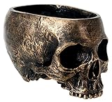 SUMMIT COLLECTION Bronze Resin Halloween Skull Candy Bowl Planter Dish Statue Sculpture Skeleton