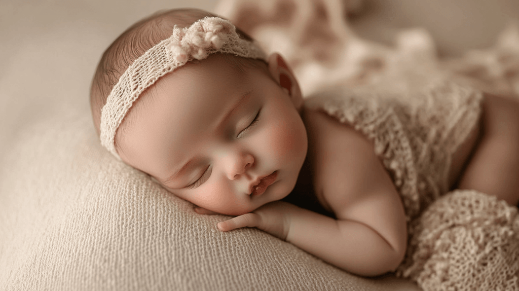 baby girl sleeping; baby names, neutral colors