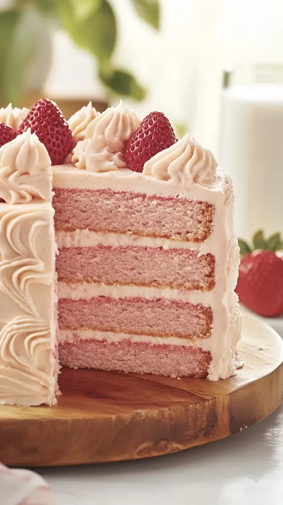 tall strawberry cake