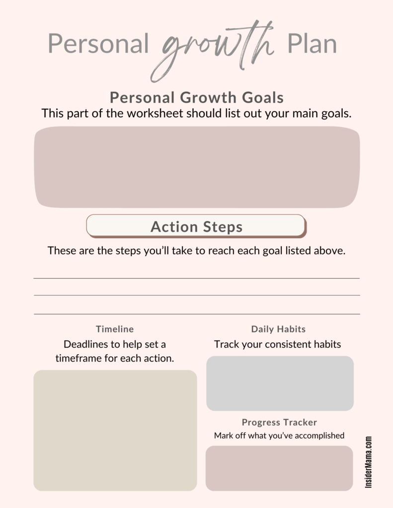 personal growth plan free printable worksheet