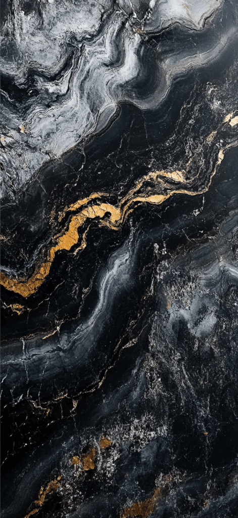 dark marble with swirling black and gold