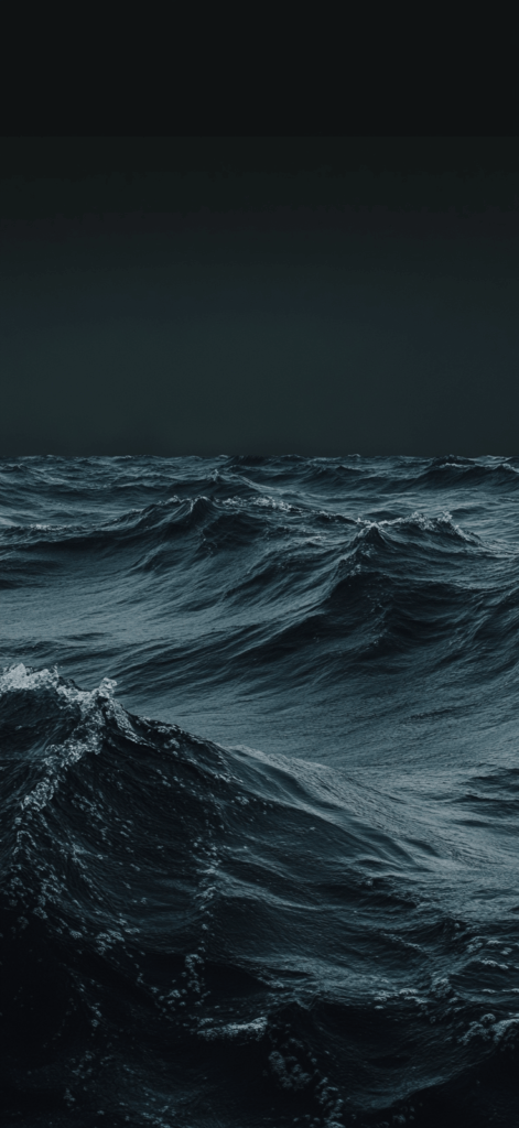 dark waves in the water at night; dark aesthetic wallpaper