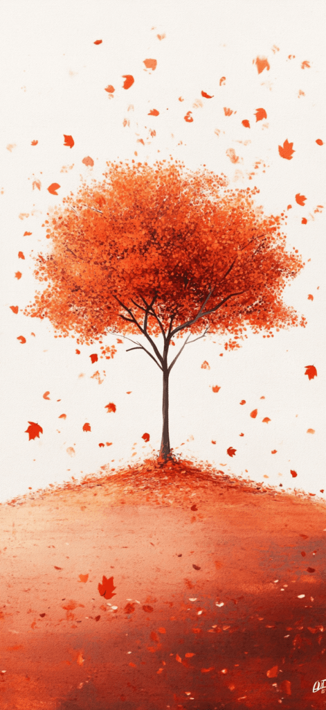 orange fall tree, fall wallpaper