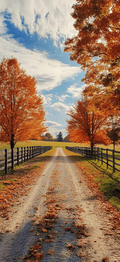 fall path on a dirt road