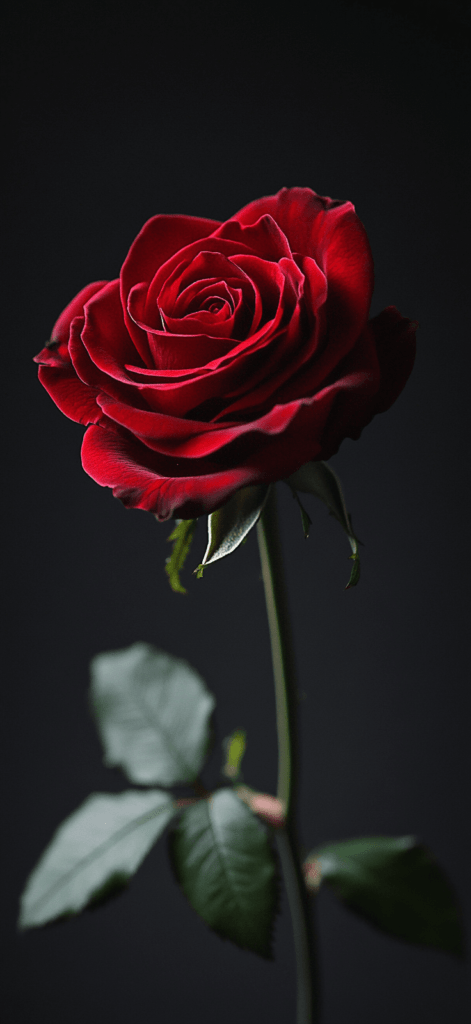 red rose on a black background