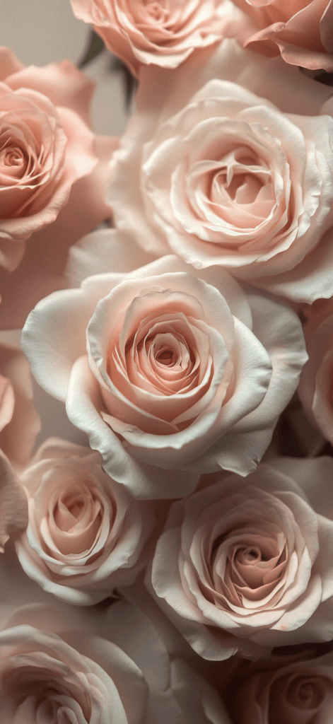 pale pink roses overhead shot