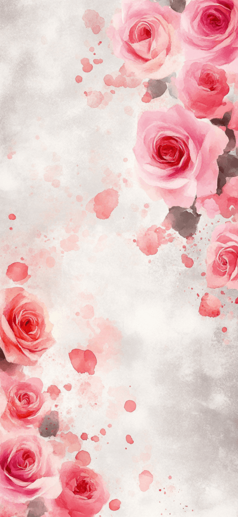 soft watercolor pink rose design