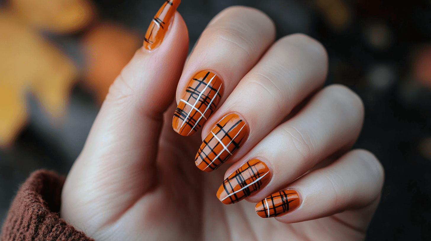 Cozy Burnt Orange Nails for Autumn