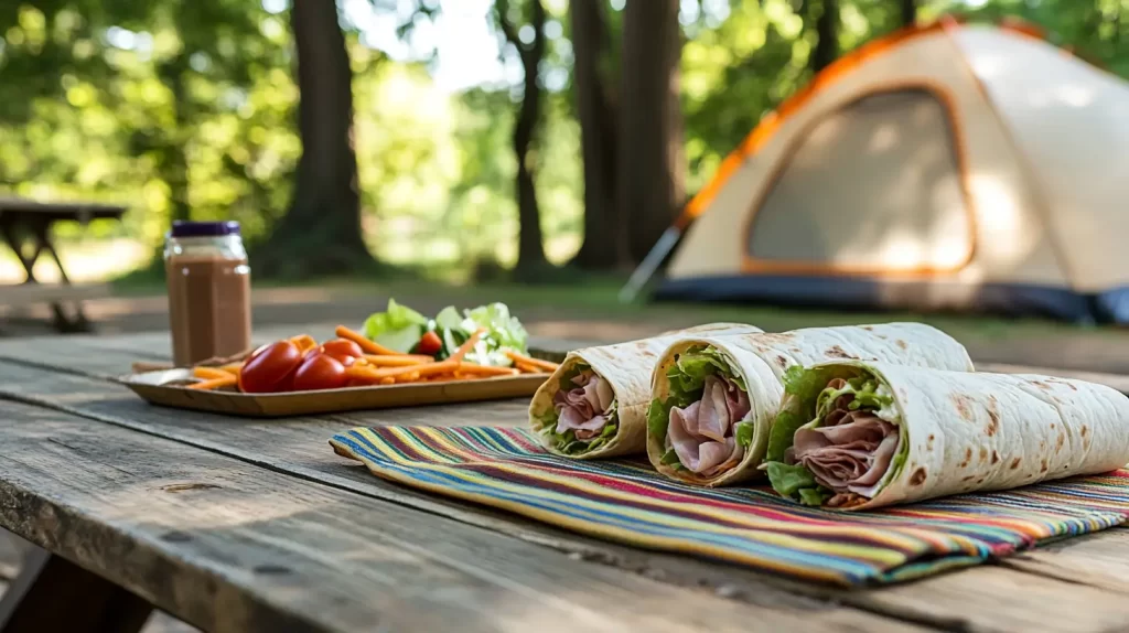 roll ups at a camping site