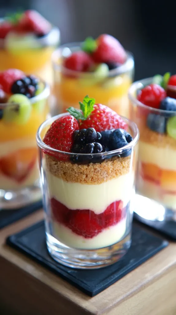 mini dessert cups in glass mini cups, individual serving sizes