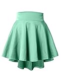 NE PEOPLE Women’s Skater Skirt – Stretch Elastic Waist Casual Mini Flared Swing Pleated Skirts Made in USA NEWSK12 Mint S