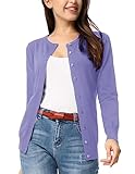 GRACE KARIN Purple Cardigan for Women Dressy Button Down Lightweight Sweater Jackets L