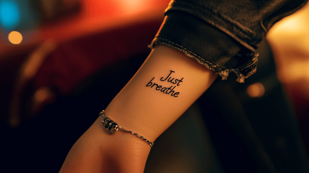 Just breathe tattoo