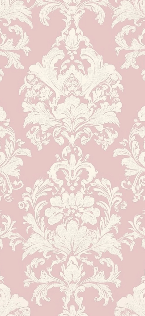 pink and white damask vintage wallpaper