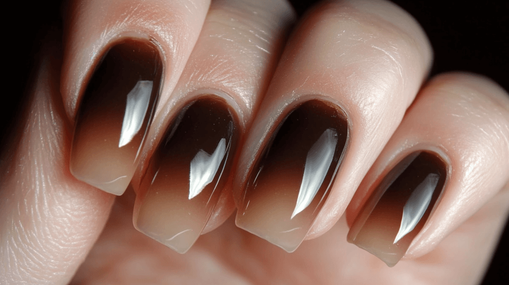 brown ombre manicure