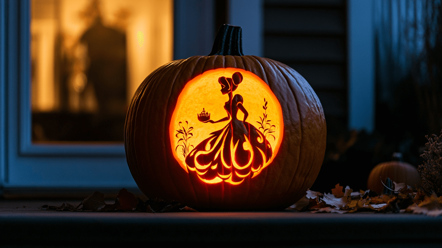 Cinderella carved pumpkin