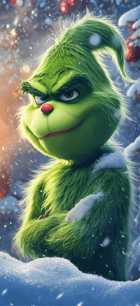 the grinch in a snowy scene