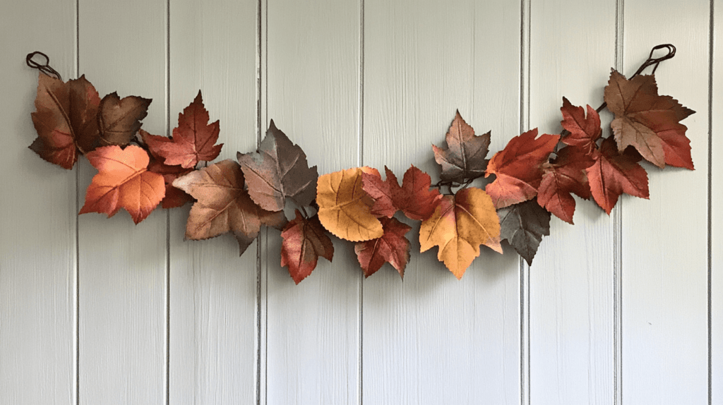 autumn leaf garland; thanksgiving crafts