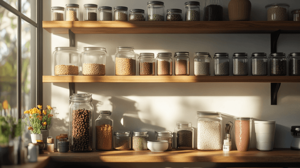 snacks in glass jars; cheap living