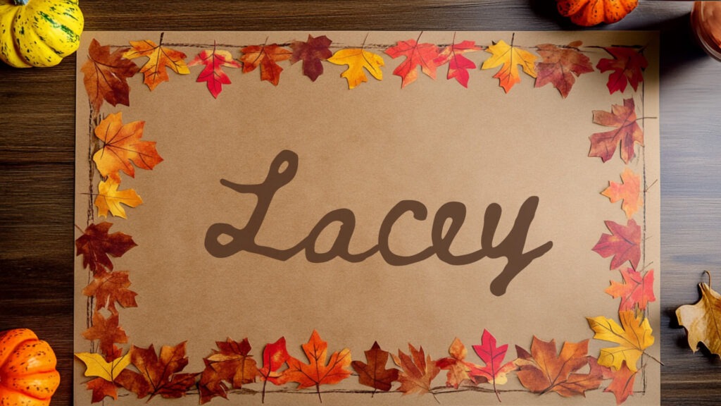 thanksgiving crafts; personalized placemat with the name lacey