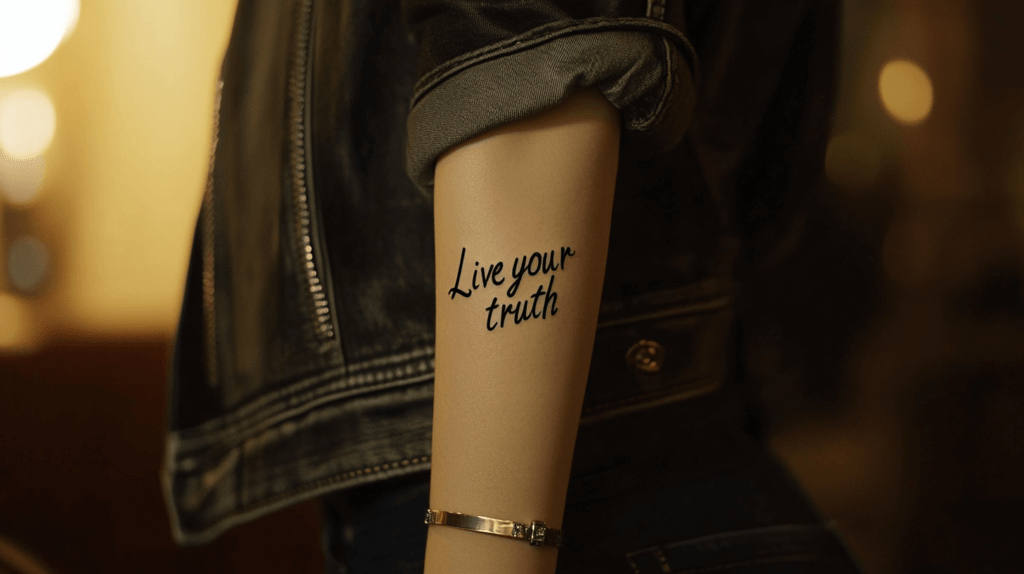 live your truth tattooed on arm