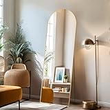 Arched Mirror Full Length, 16"x59" Body Wall Mirrors with Shatter-Proof Glass, Floor Standing, Hanging or Leaning, Tall Arch Mirror with Stand Aluminum Alloy Frame for Bedroom Cloakroom